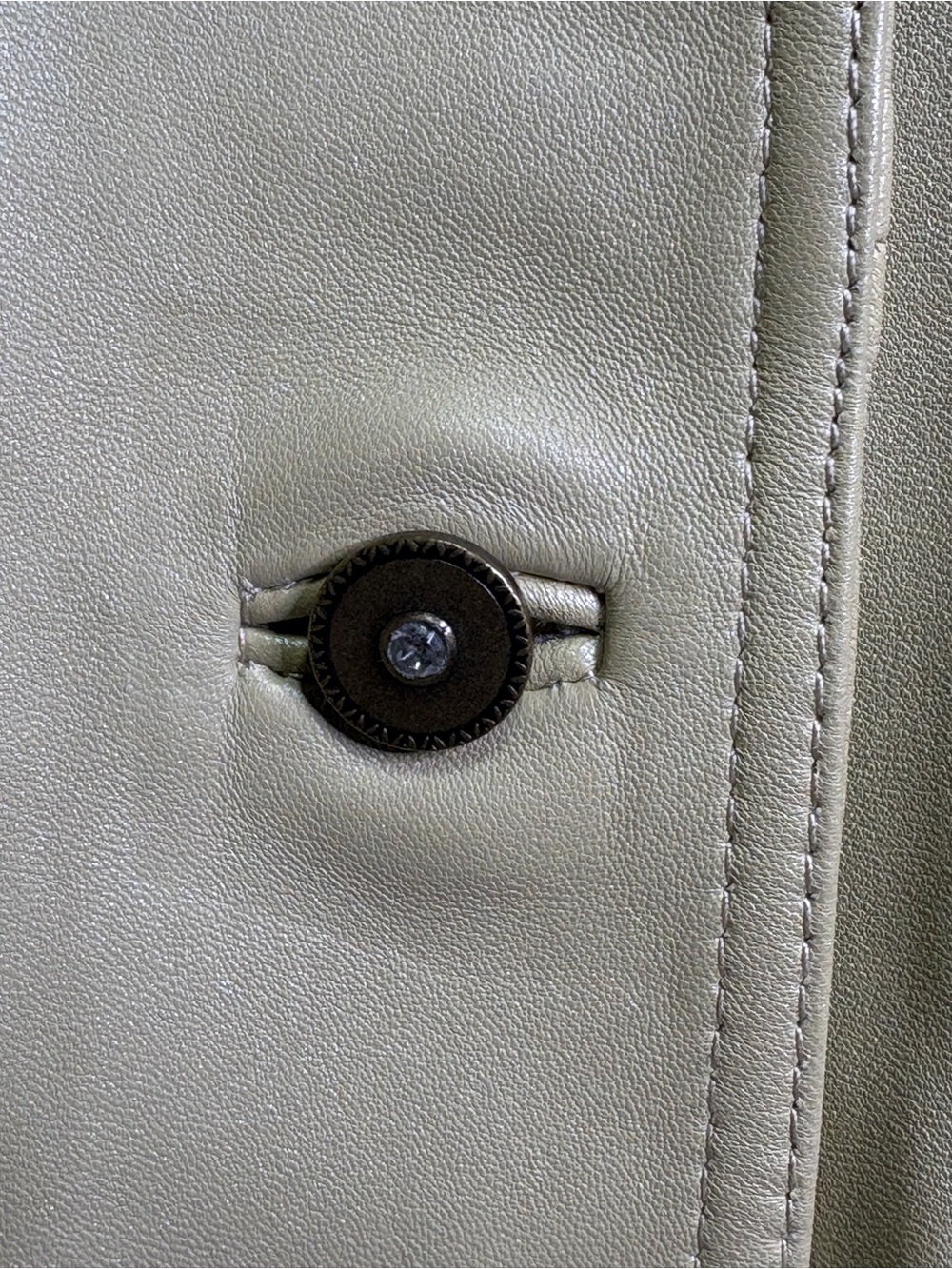 Vintage Montanaco Champagne Leather Jacket Blazer NWT Womens Large - Picture 6 of 11